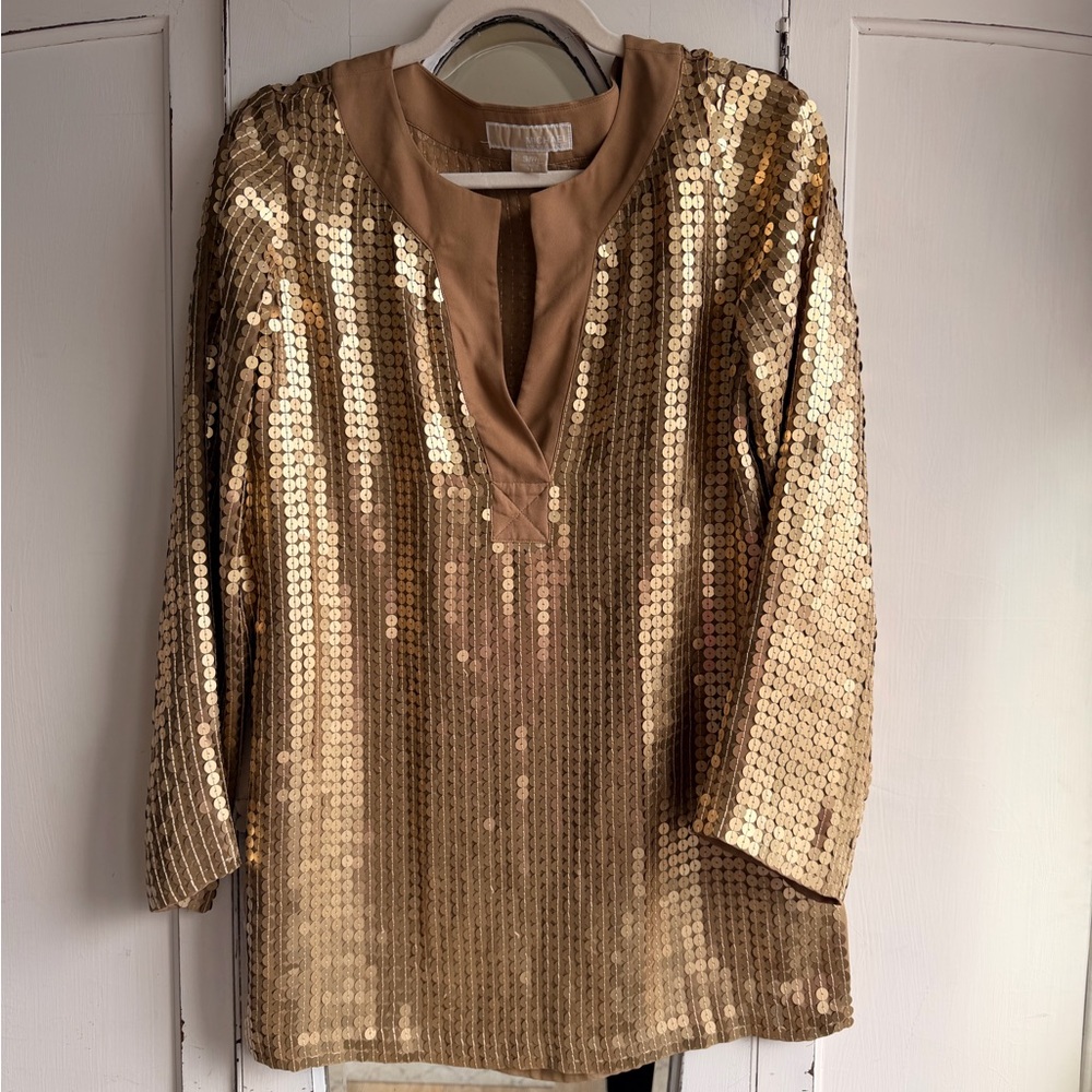 MICHAEL Michael Kors Gold Sequin Blouse